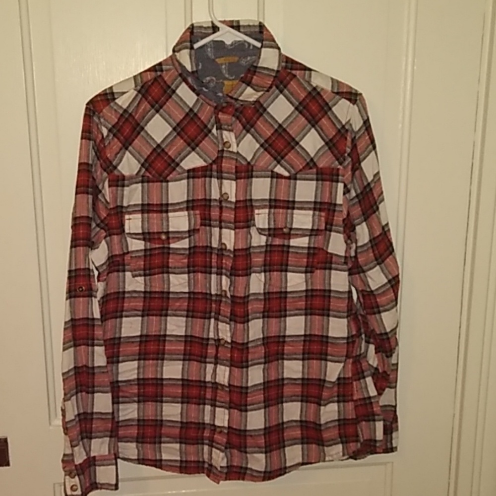 A plaid long-sleeve shirt